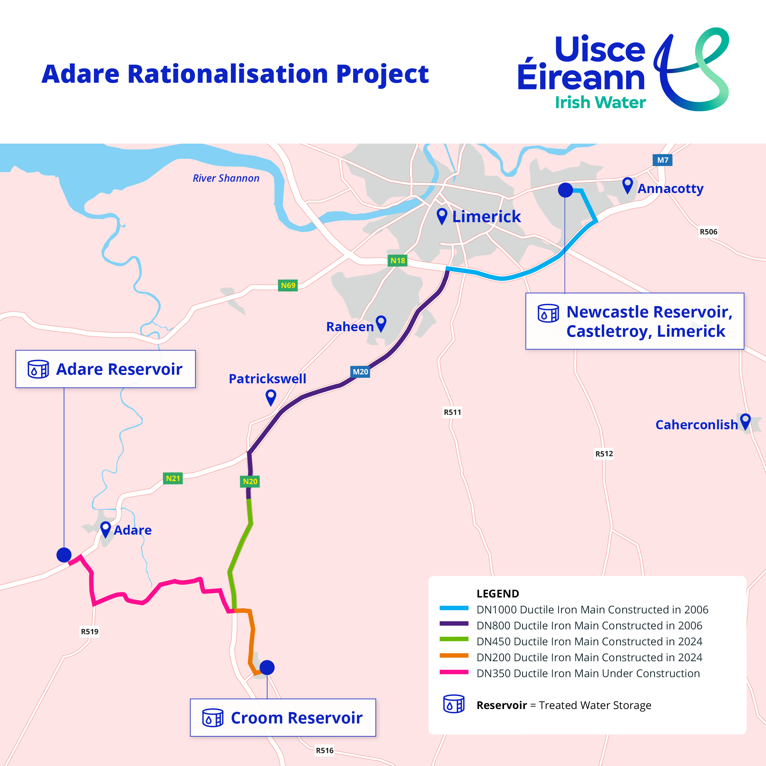 Adare Project Uisce Eireann 23068 UE Limerick Water Supply Map V1o 